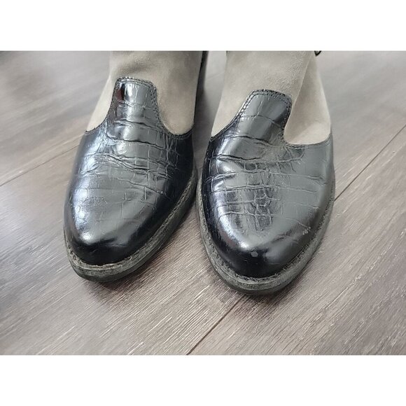 Brighton Black and Gray Ankle Boots - Picture 6 of 8